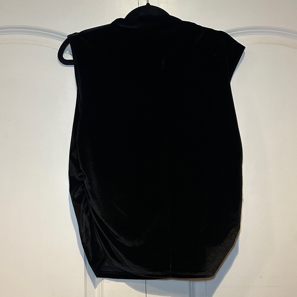 a new day Black Velvet Sleeveless Mockneck Blouse - Picture 5 of 6